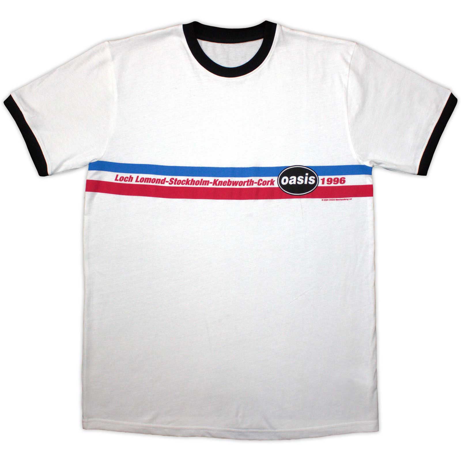 Oasis: 1996 Tour Horizontal Stripes Ringer T-Shirt