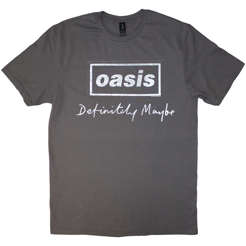Oasis: Definitely Maybe Distressed Text Logo T-Shirt