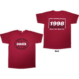 Oasis: 1998 World Tour - South America T-Shirt (Back Print)