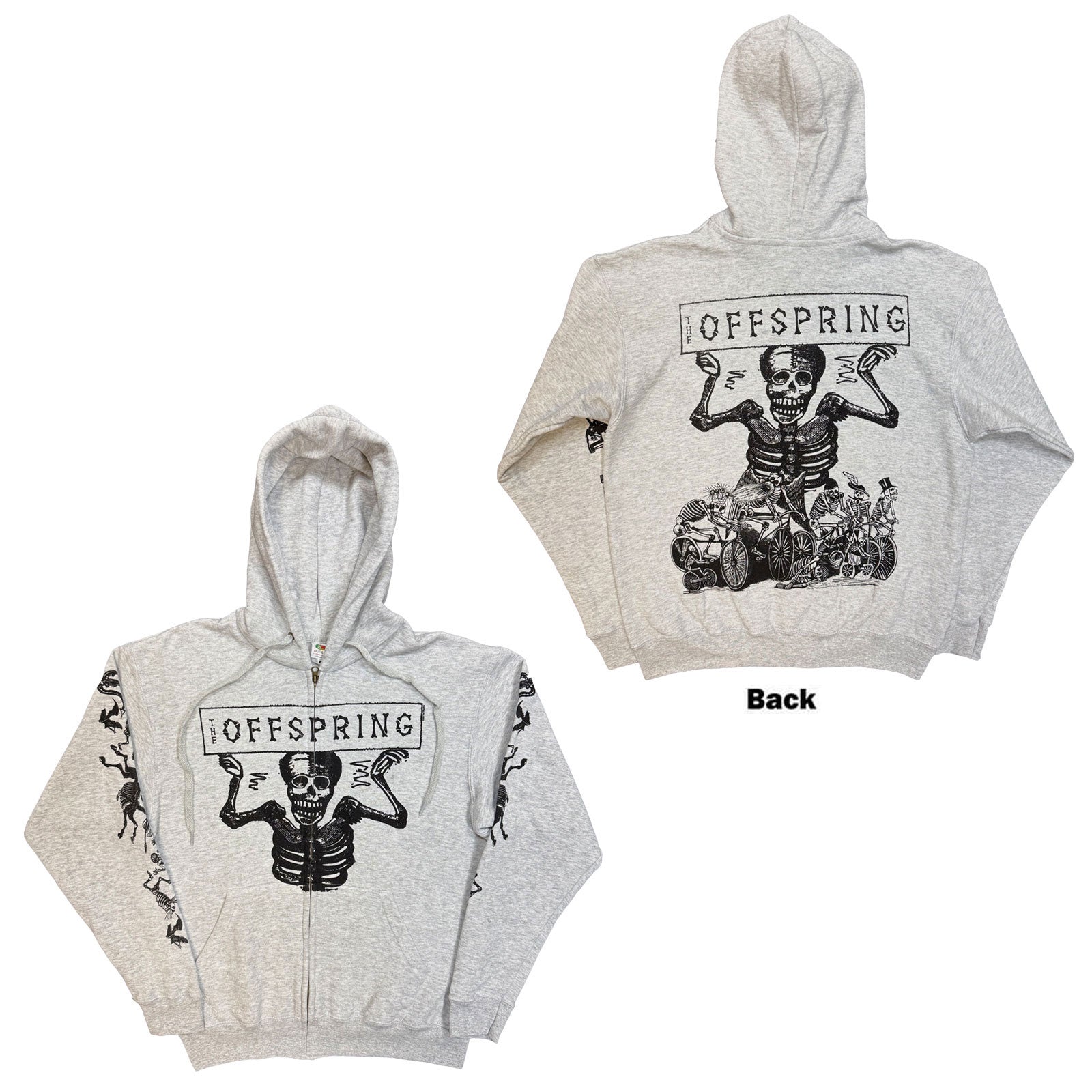 The Offspring: Skeletons Zipped Hoodie (Back Print)