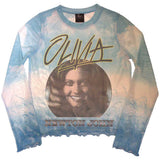 Olivia Newton-John: Circle Photo Long Sleeve Crop Top (Kvinder) (Mesh)