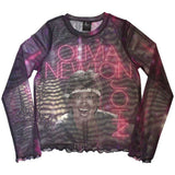 Olivia Newton-John: Physical Long Sleeve Crop Top (Kvinder) (Mesh)
