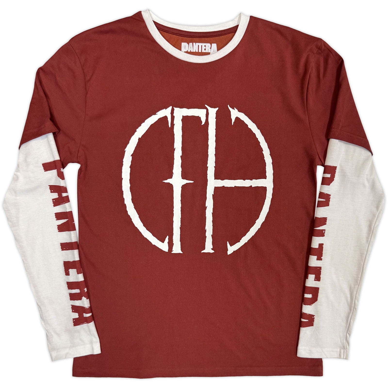 Pantera: Frayed Logo (Red & White) (Sleeve Print) Long Sleeve – officielt merchandise