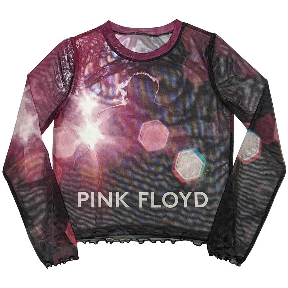 Pink Floyd: Knebworth '90 Long Sleeve Crop Top (Kvinder) (Mesh)