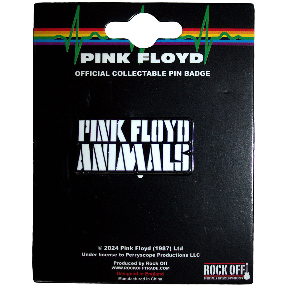 Pink Floyd: Animals Mono Text Logo Pin Badge