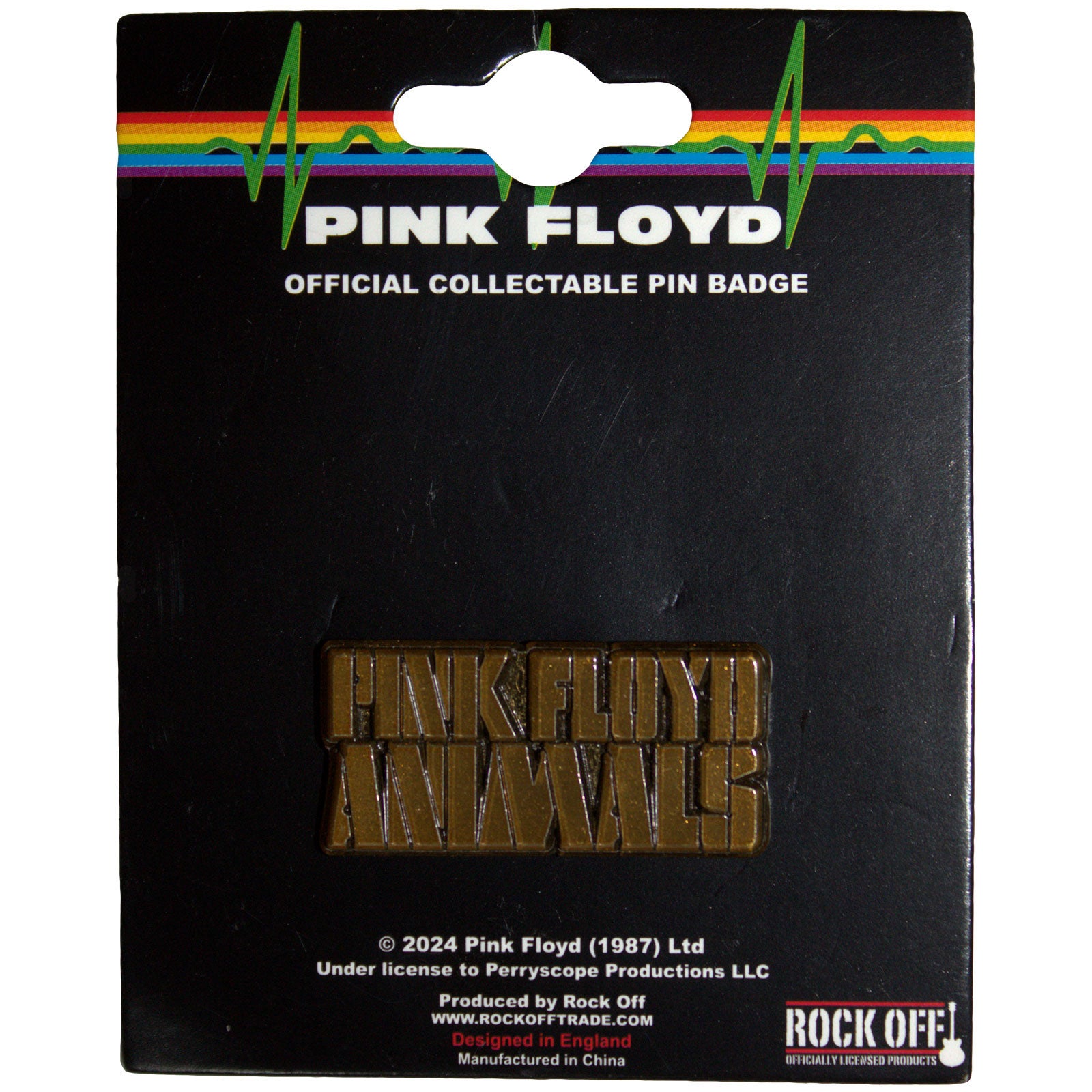 Pink Floyd: Animals Gold Text Logo Pin Badge