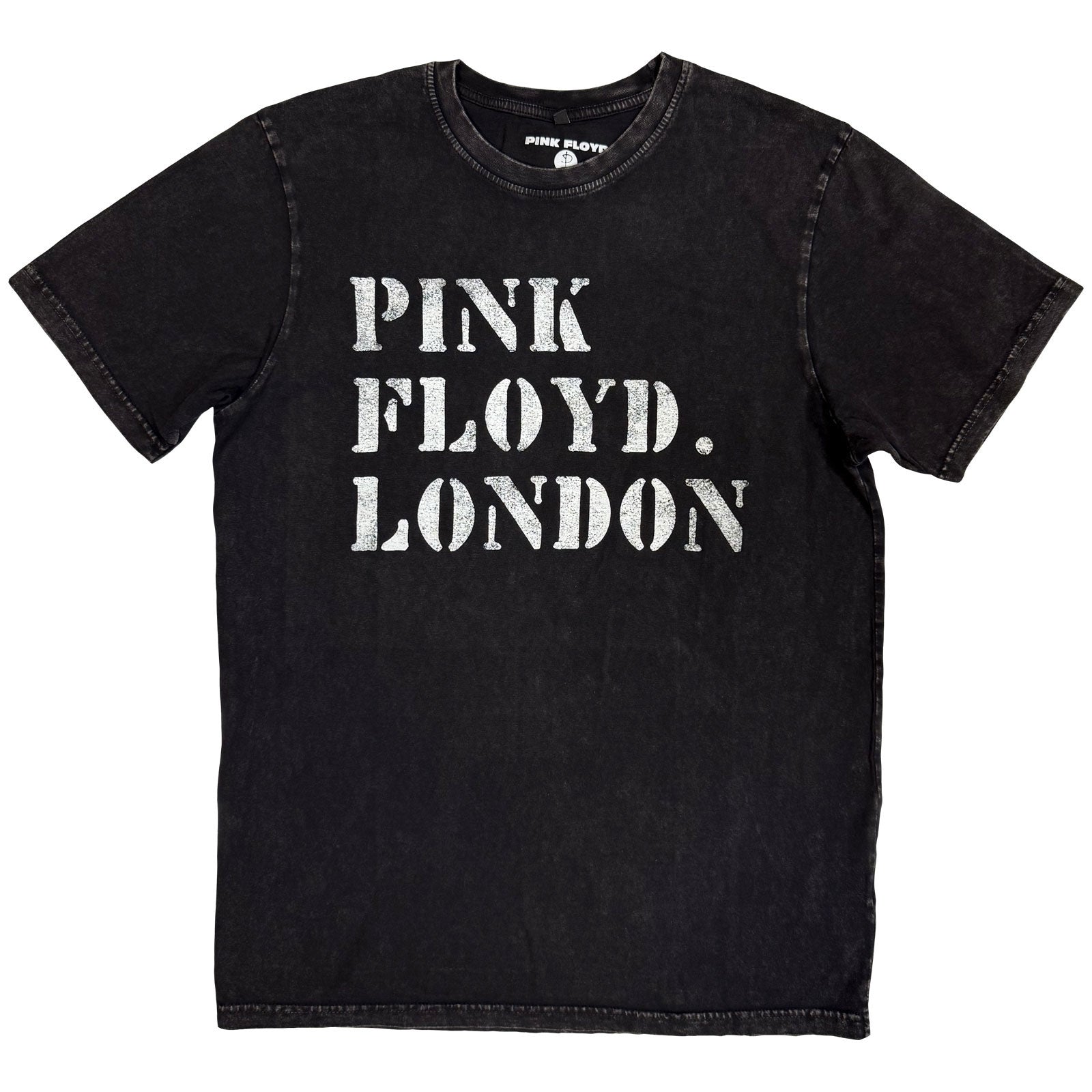 Pink Floyd: Stencil Logo Stone Wash T-Shirt (Wash)