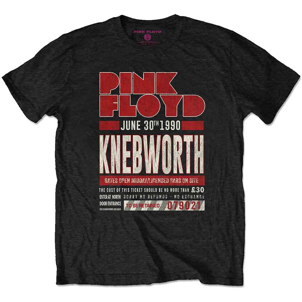 Pink Floyd: Knebworth '90 Red T-shirt – officielt merchandise