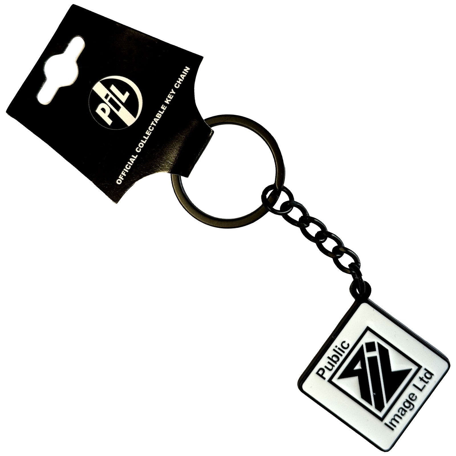 PIL (Public Image Ltd): New Logo Black & White Nøglering – officielt merchandise