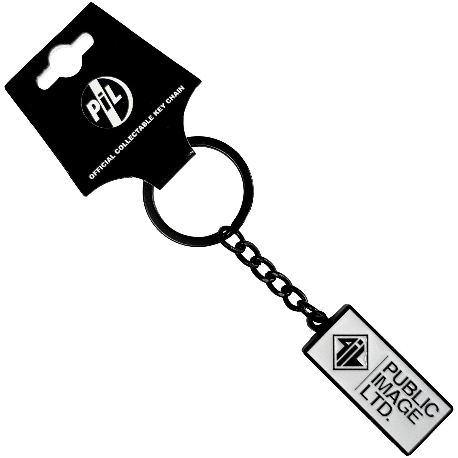 PIL (Public Image Ltd): New Logo Stacked Text Nøglering – officielt merchandise
