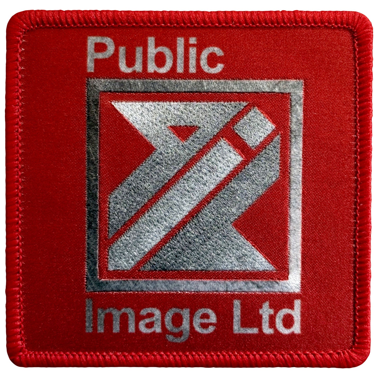 PIL (Public Image Ltd): Brushed Steel Logo & Text Patch – officielt merchandise