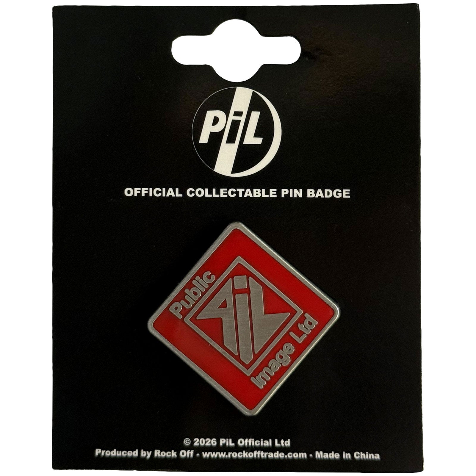 PIL (Public Image Ltd): New Logo Red Pin badge – officielt merchandise