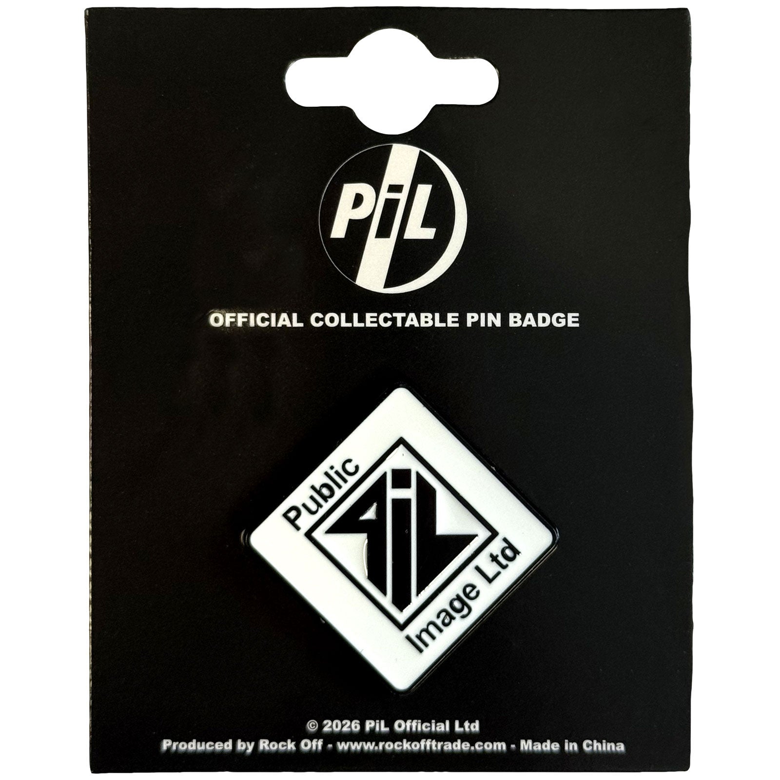 PIL (Public Image Ltd): New Logo B&W Pin badge – officielt merchandise
