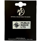 PIL (Public Image Ltd): New Logo Stacked Text Pin badge – officielt merchandise