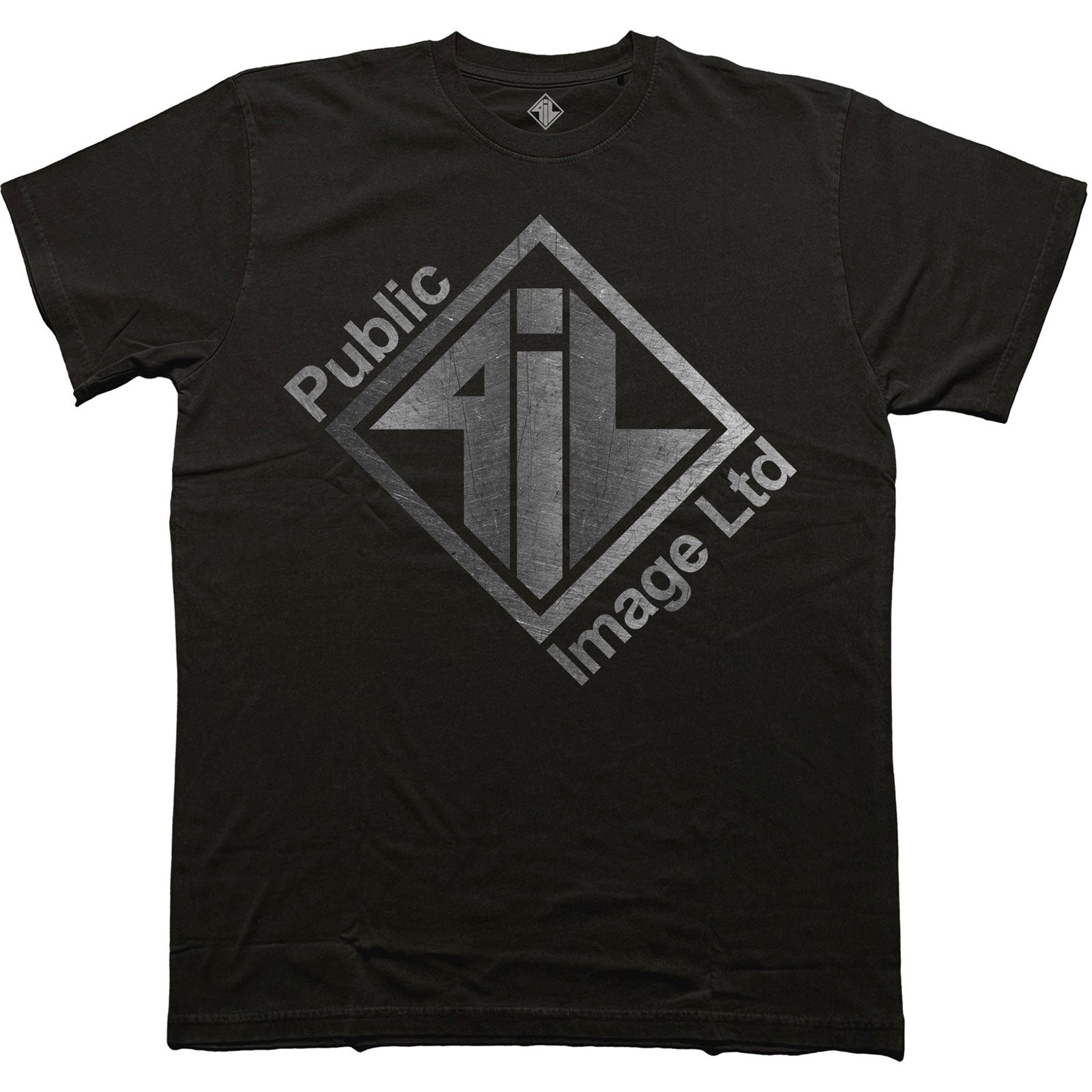 PIL (Public Image Ltd): Brushed Steel Logo & Text T-Shirt
