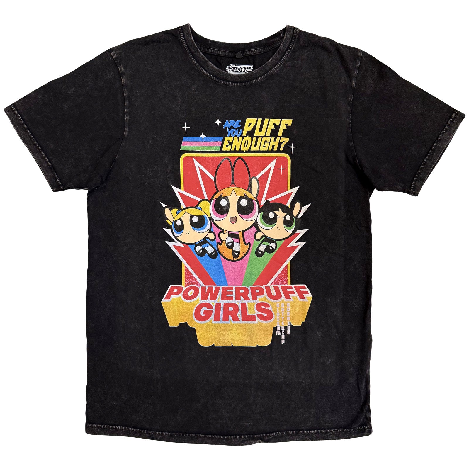 Power Puff Girls: Are You Puff Enough? Stone Wash T-Shirt (Wash)