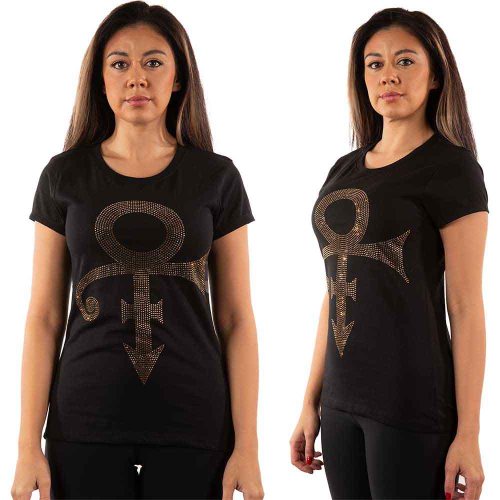 Prince: Gold Symbol (Embellished) T-shirt – officielt merchandise