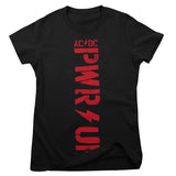 AC/DC - PWR-Up Vertical Logo Girly Tee Girly Tee fra AC/DC