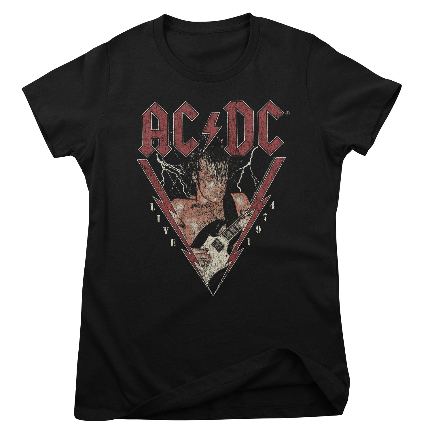 AC/DC - Live 1974 Girly Tee Girly Tee fra AC/DC
