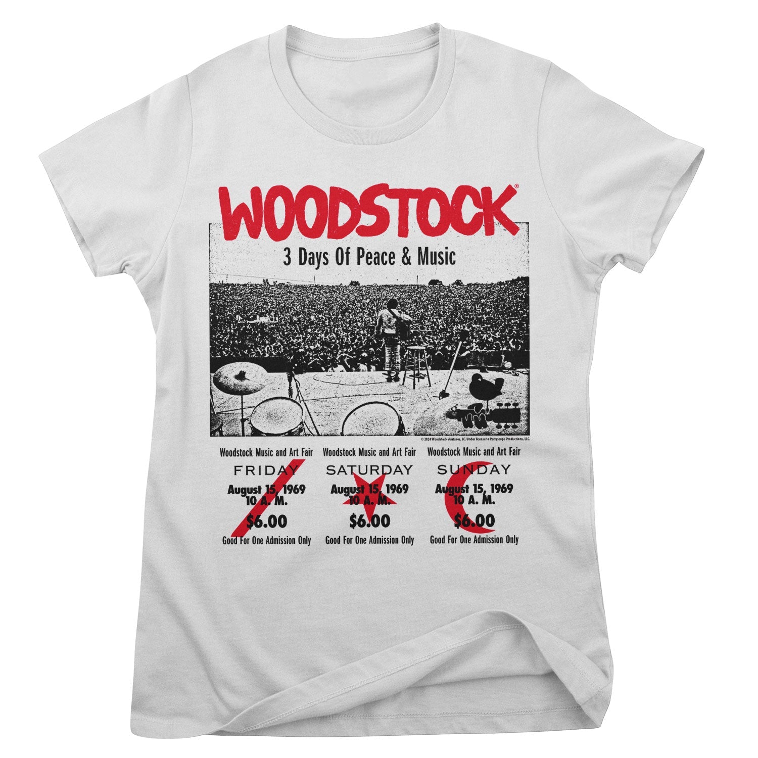 Woodstock - 3 Day Ticket Girly Tee Girly Tee fra Woodstock