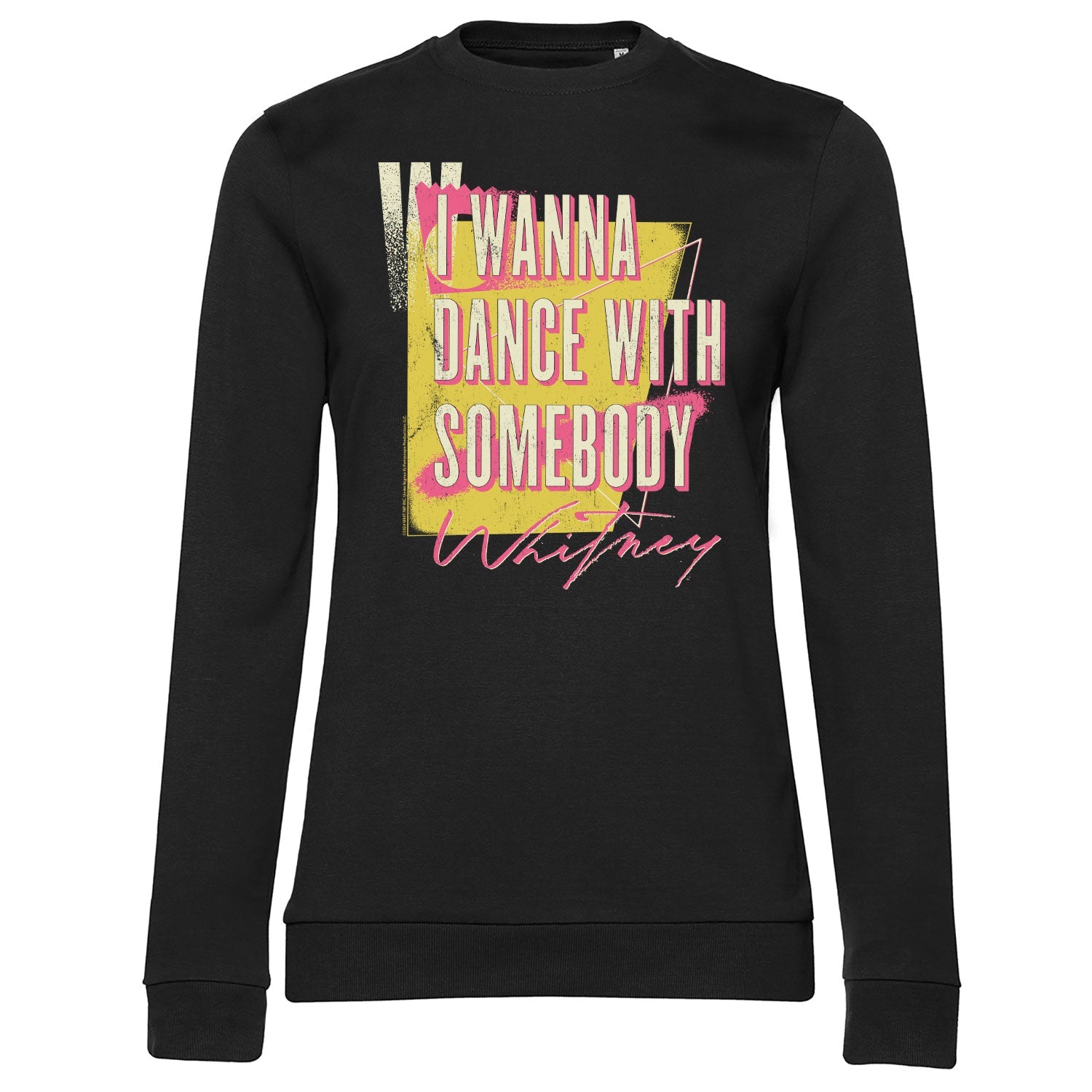 I Wanna Dance With Somebody Washed Girly Sweatshirt Girly Sweatshirt fra Whitney Houston