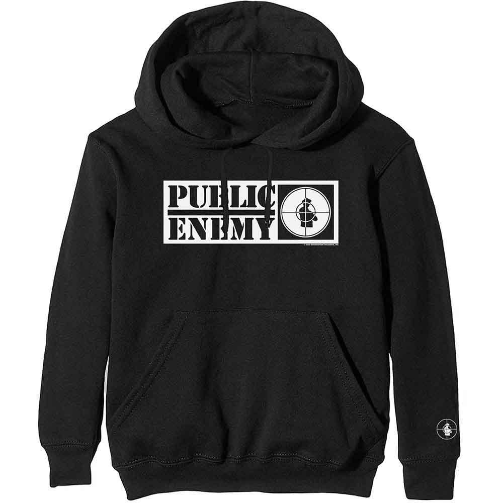 Public Enemy: Crosshairs Logo (Sleeve Print) Hoodie – officielt merchandise