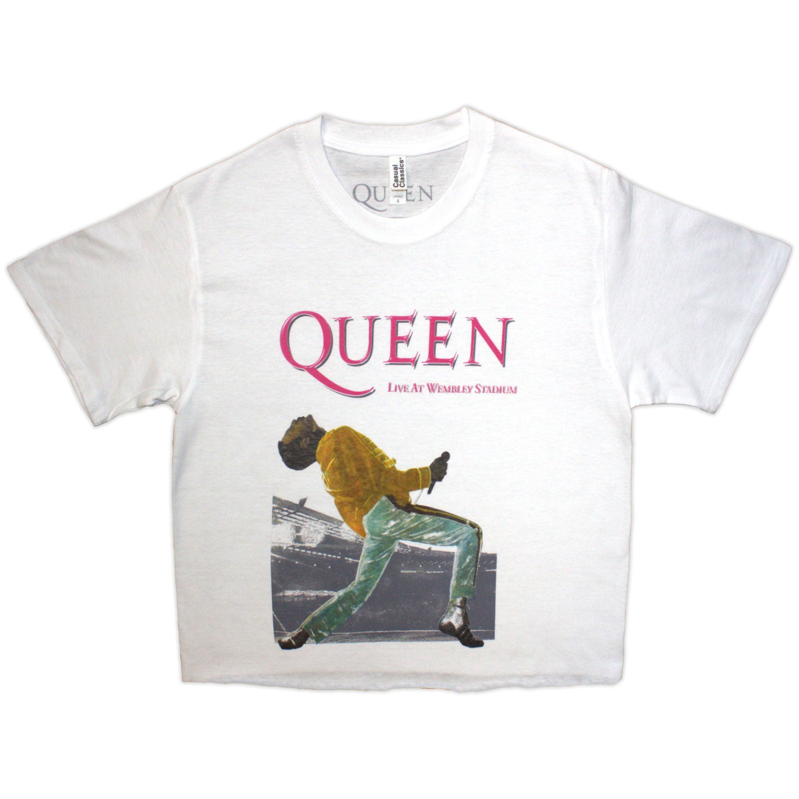 Queen: Wembley Stadium Magenta Logo Crop Top (Kvinder)