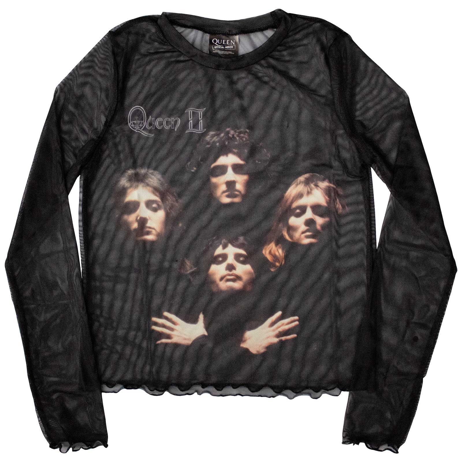 Queen: Bo Rhap Classic Long Sleeve Crop Top (Kvinder) (Mesh)