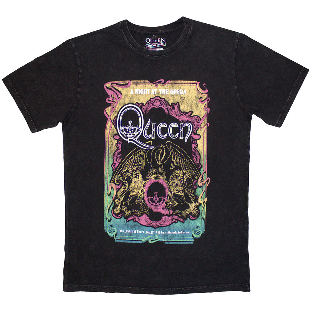 Queen: A Night At The Opera Tour '76 Stone Wash T-Shirt (Stone Wash)