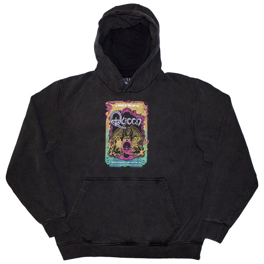 Queen: A Night At The Opera Tour '76 Stone Wash Pullover Hoodie (Wash)