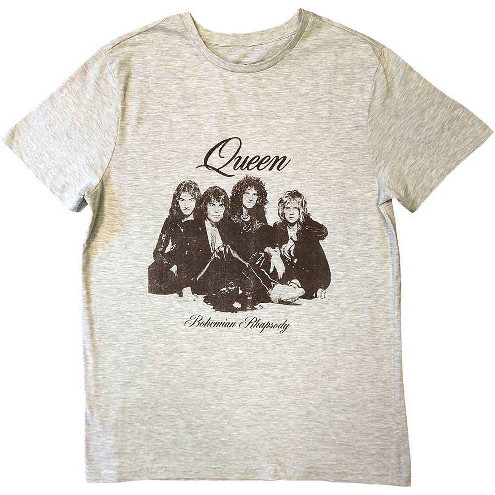 Queen: Bo Rhap Portrait (Natural) T-shirt – officielt merchandise