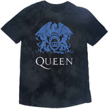Queen: Blue Crest (Wash Collection) T-shirt – officielt merchandise