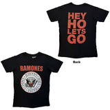 Ramones: Hey Ho Red Block Text T-shirt – officielt merchandise
