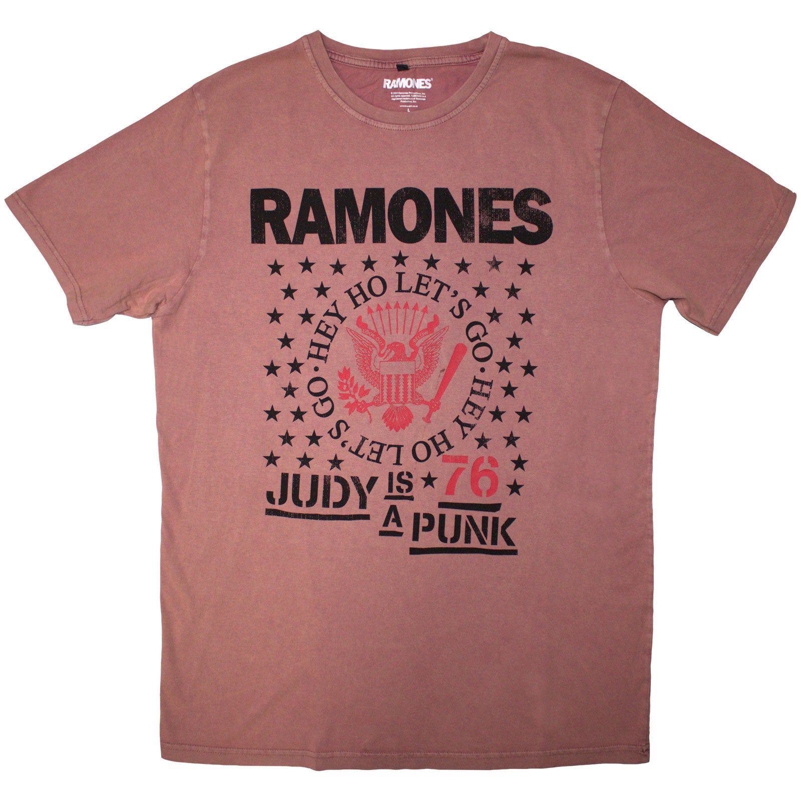 Ramones: Hey Ho Judy Stone Wash T-Shirt (Wash)