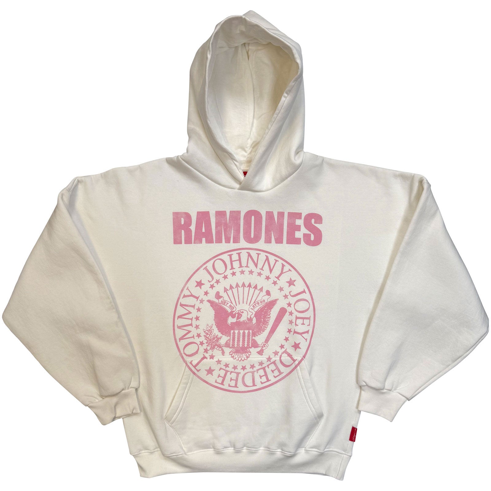 Ramones: Pink Presidential Seal (Natural) Hoodie – officielt merchandise