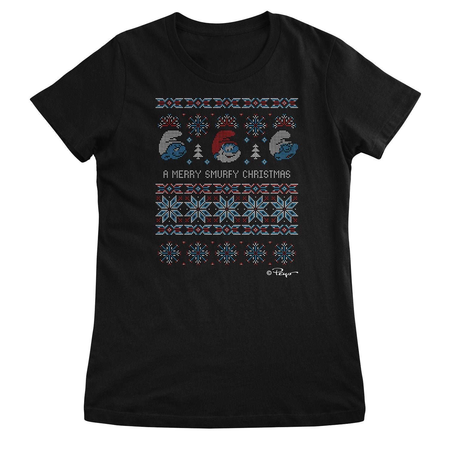 A Merry Smurfy Christmas Girly Tee