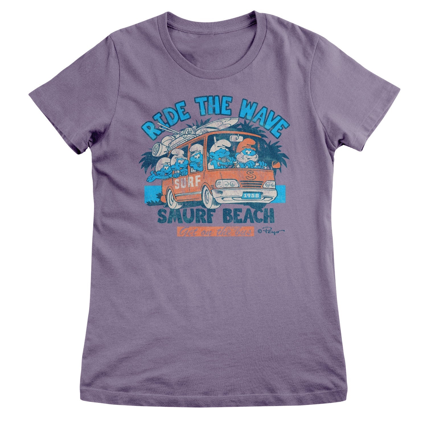 Ride The Wave - Smurf Beach Girly Tee