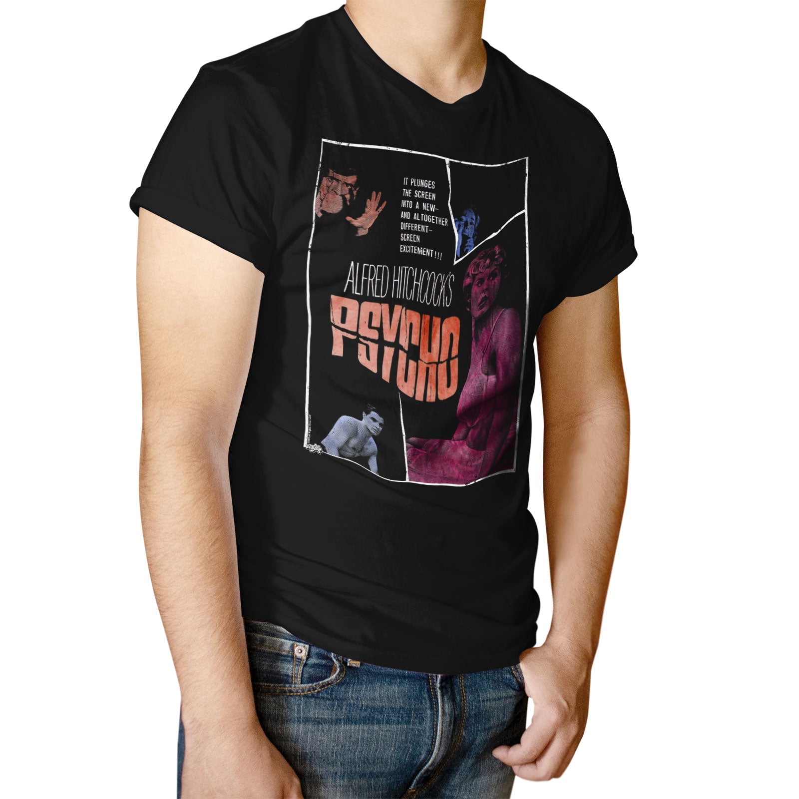 AlfRød Hitchcock's PSYCHO Movie Poster T-Shirt