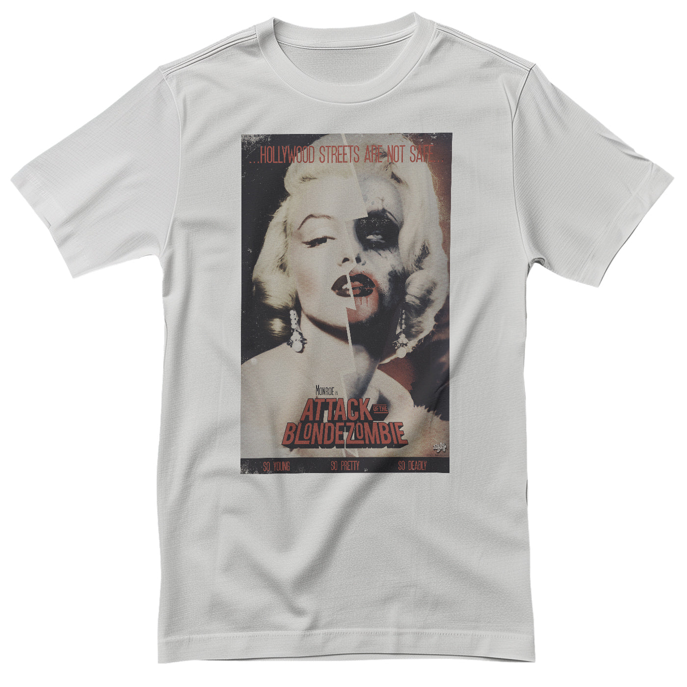 Monroe In Attack Of The Blonde Zombie T-Shirt T-Shirt fra Marilyn Monroe