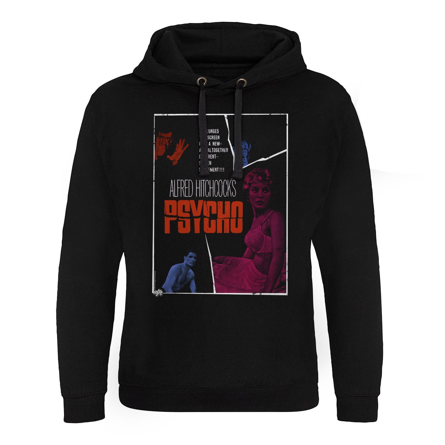 AlfRød Hitchcock's PSYCHO Movie Poster Epic Hoodie Epic Hoodie fra Skräck