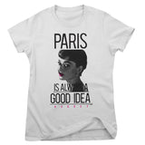 Audrey Hepburn - Paris Is Always A Good Idea Girly Tee Girly Tee fra Art & Designs
