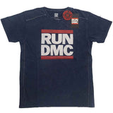 Run DMC: Logo (Navy Blue) (Wash Collection) T-shirt – officielt merchandise