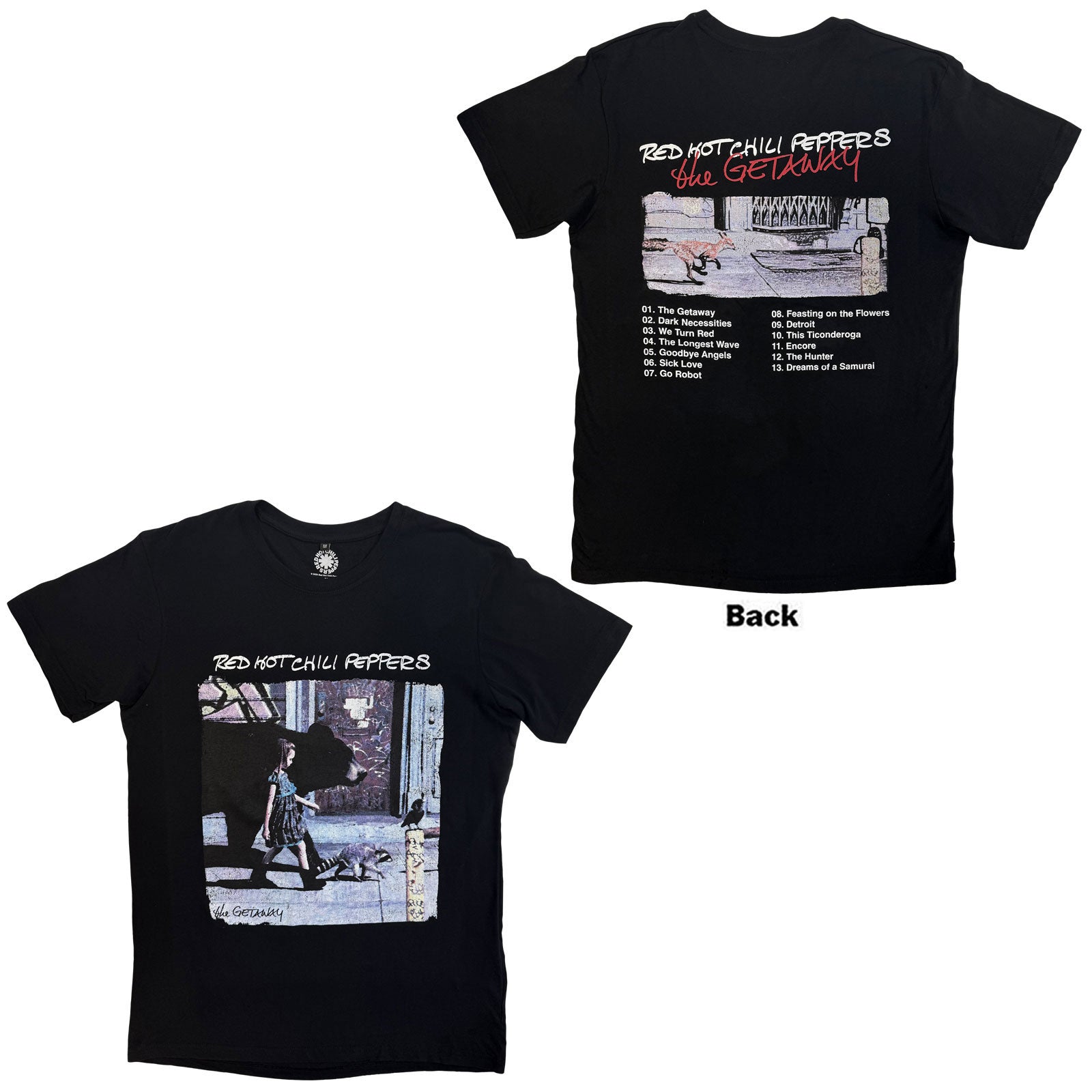 Red Hot Chili Peppers: The Getaway Tracklist T-shirt – officielt merchandise