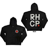 Red Hot Chili Peppers: Red Asterisk Zipped Hoodie (Back Print)