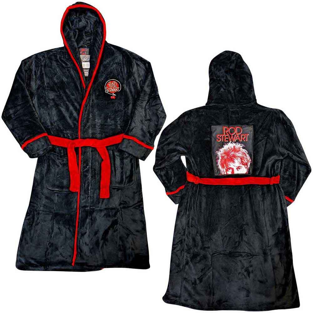 Rod Stewart: Cherries Logo (Black & Red) Bathrobe – officielt merchandise