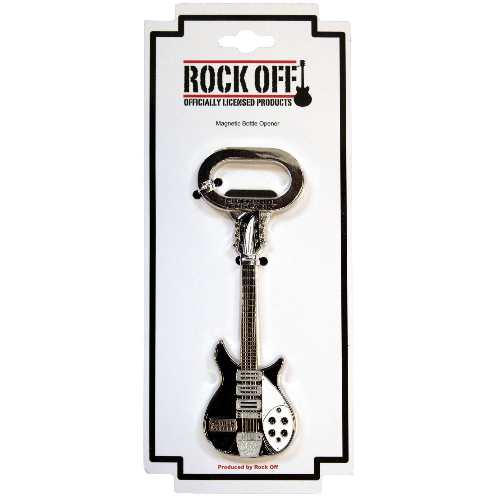 Rock Off: Mathew Street B&W Guitar Bottle Opener