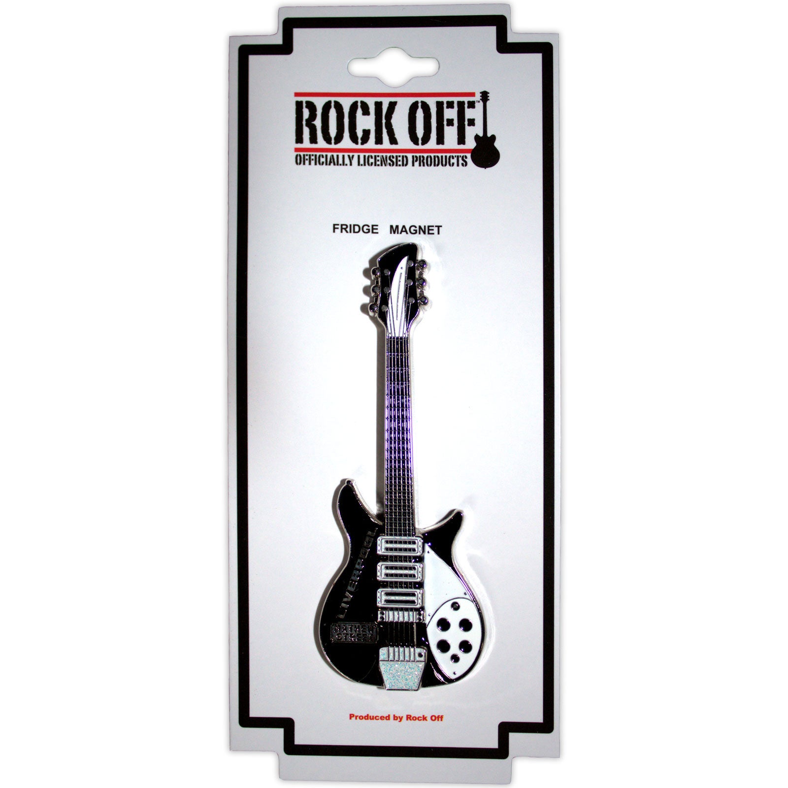 Rock Off: Mathew Street B&W Guitar Premium Fridge Magnet