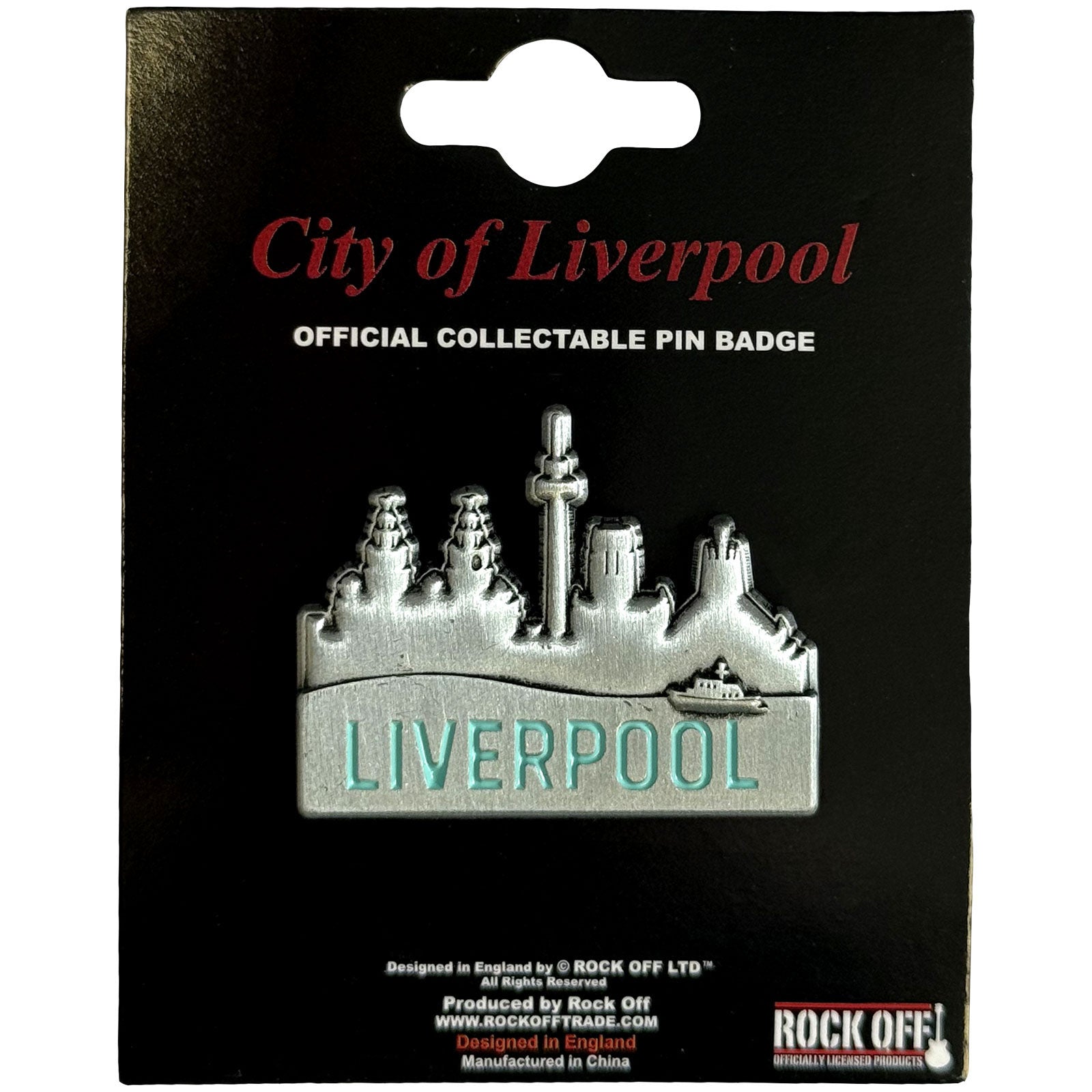 Rock Off: City Of Liverpool Skyline Pin badge – officielt merchandise