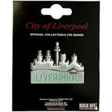 Rock Off: City Of Liverpool Skyline Pin badge – officielt merchandise