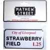 Rock Off: Strawberry Field Liverpool Sign Embossed Fridge Magnet (Die Stamping)